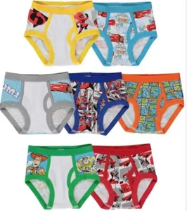 Disney "Pixar" Toddler Boys' Size 2T-3T Briefs, 100% Cotton, Qty 7, 100% Cotton - Picture 1 of 1