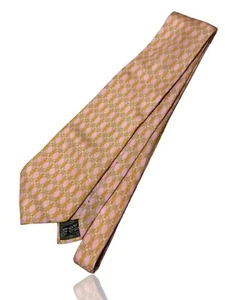 Cerruti 1881 Seidenkrawatte, 59" x 3,75", rosa/gelb geometrisch. SB-12 - Bild 1 von 6