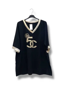 italy T-Shirt schwarz goldfarben ca 48 50 52 stretchig Frühling Sommer Shirt - Bild 1 von 1