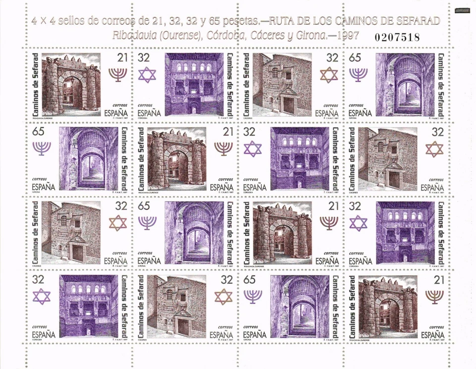 Spain 1997 Edifil 3520/23 x 4 Sefarad MNH - Image 1 of 1