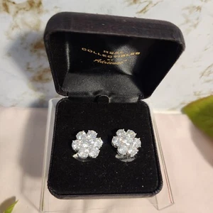 Vintage Real Collectibles Earrings By Adrienne Sterling Silver Daisy Cluster - Picture 1 of 6