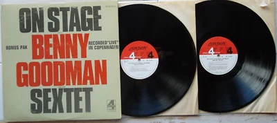 On Stage by Benny Goodman & Sextet (Double LP, 1972, London) Zoot Sims VG+/VG+ - Image 1 of 2