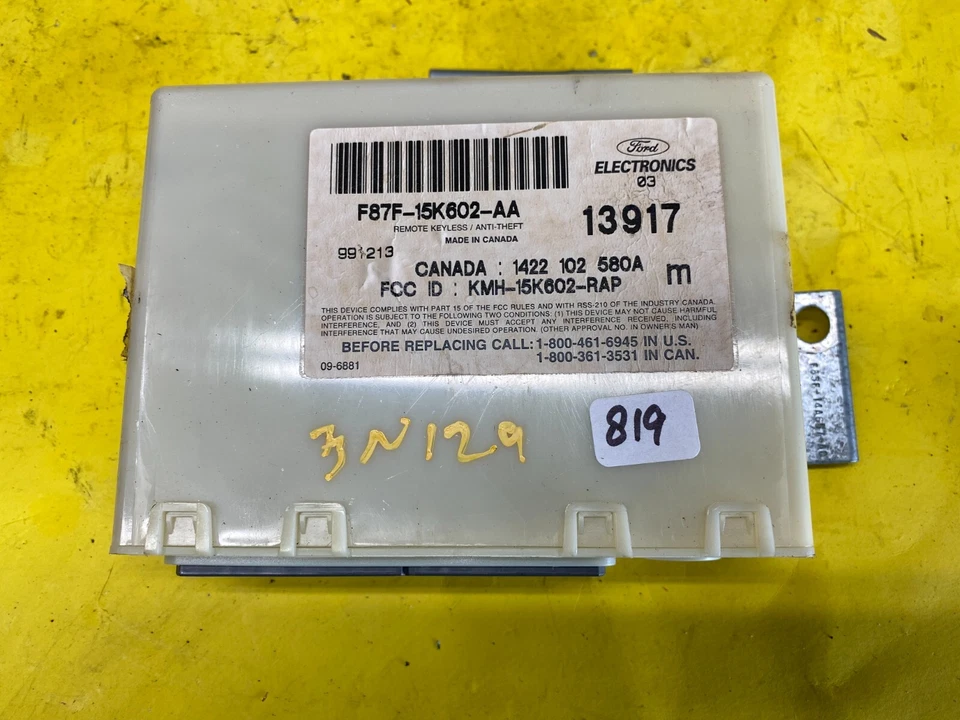 Ford Expedition 1998-2003 módulo de control de bloqueo antirrobo OEM F87F-15K602-AA Foto 1 de 4