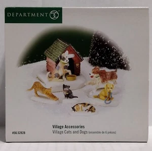 DEPT 56 Village Katzen und Hunde 6er Set Zubehör 56.52828 ZURÜCKGENOMMEN - Bild 1 von 23