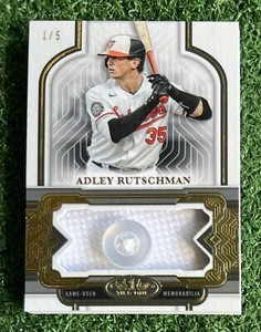 2023 Topps Tier One ADLEY RUTSCHMAN Uniform Button Relic 1/5 Orioles RC SSP
