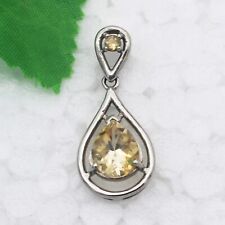 925 Sterling Silver Natural Citrine Necklace Handmade Jewelry Gemstone Necklace