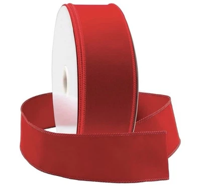Kirkland wire edged ribbon 50 yards, Red, New - Image 1 of 4