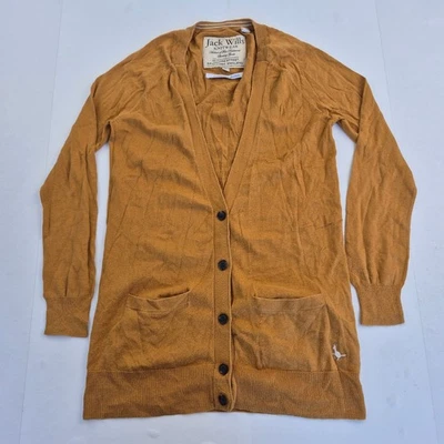 JACK WILLS Cardigan 6 Mustard Women's Cashmere Blend Knitwear Casual - Image 1 of 4