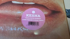 Kesha . Period Dot LP Cum For Me Cloudy Clear Transparen Vinyl SIGNED Insert NEW - Picture 1 of 4