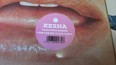Kesha . Period Dot LP Cum For Me Cloudy Clear Transparen Vinyl SIGNED Insert NEW - Image 1 of 4