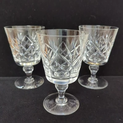 3 X Vintage Webb Corbett Crystal Water Wine Goblet Pattern WEC11 1950-1966 - Image 1 of 4