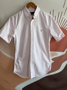 Ralph Lauren Shirt Size Small Slim Fit Button Pink Pin Stripe Preppy Old Money - Picture 1 of 9