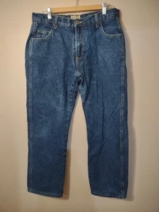 Red Head Blue Jeans  Workwear Pants Mens Flannel Lined Outdoors 34x30 - Picture 1 of 4