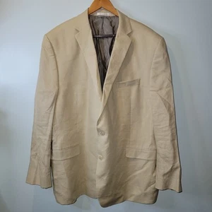 Calvin Klein Blazer Herren 48 L Khaki 2 Knopf Sport Sakko 100% Leinen Beachy - Bild 1 von 7