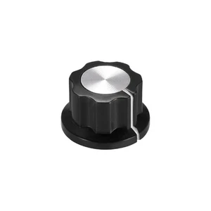 6,4 mm Wellenloch Potentiometer Steuerung Drehknöpfe Effektpedal Knöpfe schwarz - Bild 1 von 3