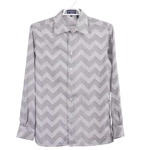 GIVENCHY For Chesa Vintage Shirt Men M Brown Chevron Stripe Button Up 70s 1970s - Picture 1 of 12