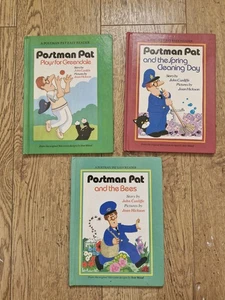 3 Vintage 1980s Postman Pat Books Spring Cleaning Day, Plays Greendale, The Bees - Picture 1 of 5