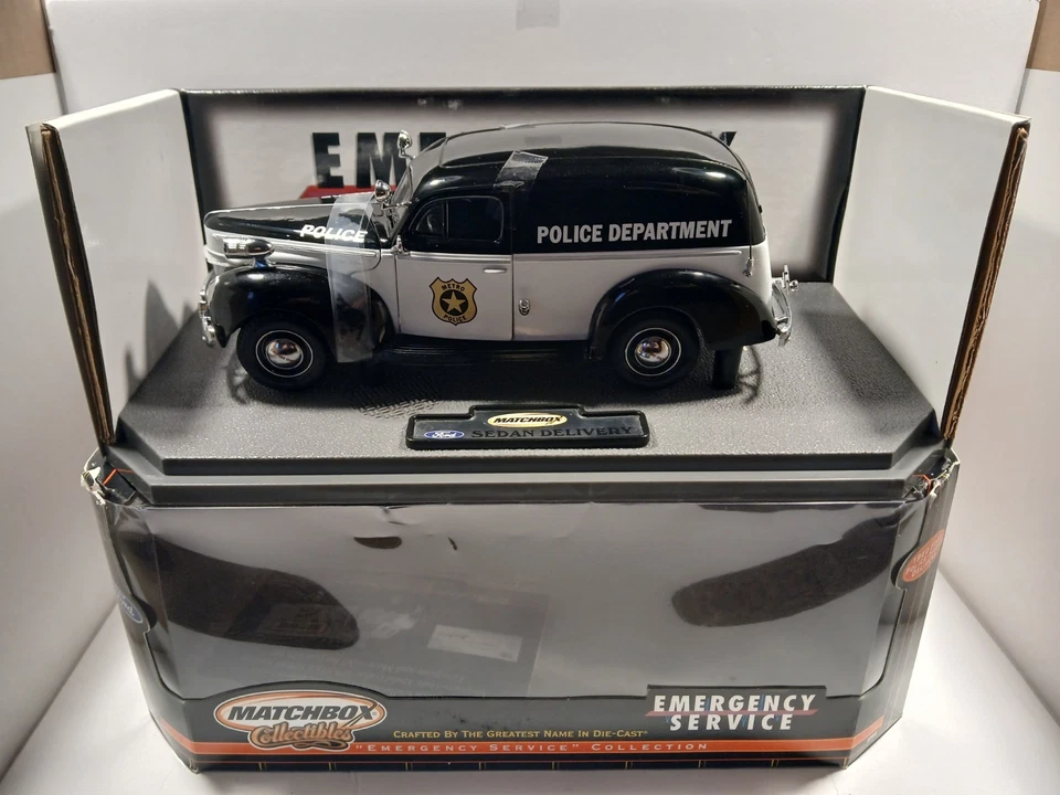 Matchbox 1940 Emergency Service Ford Police Sedan Delivery 1:18 Diecast  - Image 1 of 4