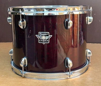 PREMIER CABRIA 13”x 10” Drum Tom  6 Lugs Undrilled Shell Maroon Lacquer - Image 1 of 4