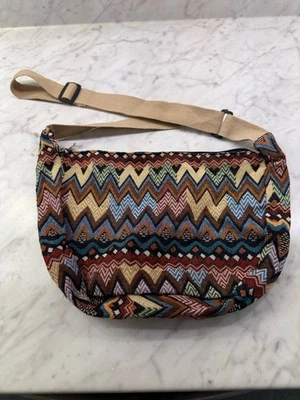 Purse/Satchel Adjustable Crossbody Aztec Print Canvas Shoulder Bag Zipper — 第 1/4 张图片