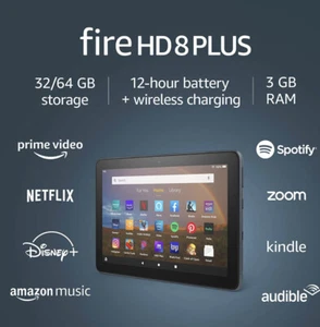 Amazon Fire HD 8 Plus tablet, HD display, 32 GB, (2020) — Ad Free - Picture 1 of 2