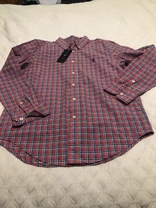 Polo Ralph Lauren Shirt Boys Youth Large M (10-12) Plaid Long Sleeve Pony-NWT - Picture 1 of 7