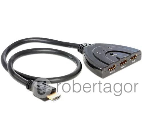 HDMI SWITCH 1080P 3 PORTE SELETTORE XBOX PS4 PS3 DECODER PC DVD VIDEO PROIETTORE - Immagine 1 di 1