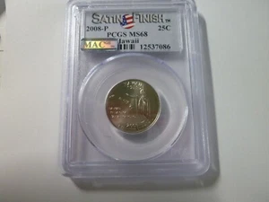 2008-P HAWAII QUARTER PCGS MS68 SF 2ND FINEST REGISTRY * - Picture 1 of 2