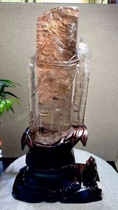 11.2 Top A+ Natural Ghost Phantom Bamboo Quartz Mineral Specimen Crystal Decor - Picture 1 of 9