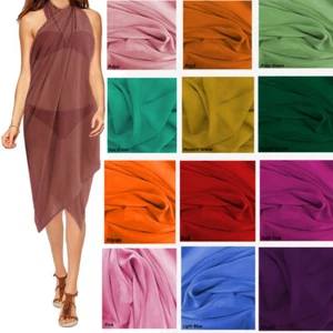 Sarong Swimsuit Chiffon Long Beach Wrap Skirt Sheer Scarfs Coverup Bathing Suit - Picture 1 of 42