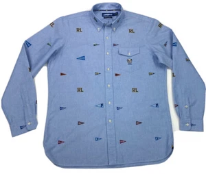 Ralph Lauren University Of Oxford Embroidered All Over Shirt -Size L - Picture 1 of 10