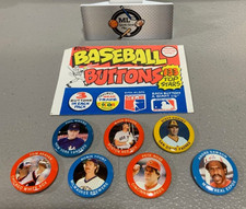 1984 Fun Foods Baseball Buttons 7 Pins Lot Yount Garvey Rose Seaver +3 Free Ship