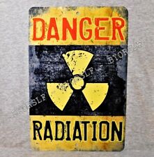 Panneau métallique RAYONNEMENT avertissement danger radioactivité danger désintégration rayons X prudence