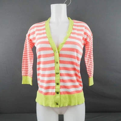 Cárdigan para mujer pequeño melocotón costero preppy mezcla de lino náutico Y2K Resort Foto 1 de 4