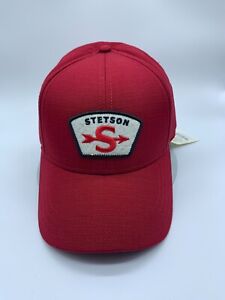 NEW SETSON COTTON BASEBALL CAP RIPSTOP ONE SIZE MENS RED /NATURAL MSRP $29.99