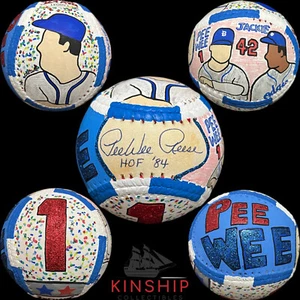 Pee Wee Reese signed Baseball JSA COA Hand Painted Carter X Dodgers HOF Auto Y82 - Picture 1 of 7
