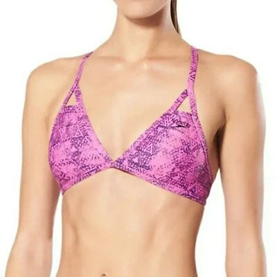Top de bikini Speedo Endurance Turnz Performance triángulo para mujer talla XS rosa rubor Foto 1 de 4