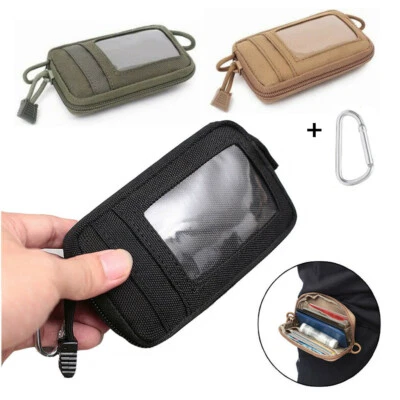 Tactical ID Card Holder Bag Mens Mini Wallet EDC Portable Key Purse Coin Pouch - Image 1 of 4