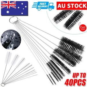 10Pcs Nylon Reusable Straw Brush Cleaner Bottle Small Long Cleaning Tube Pipe AU - Picture 1 of 11