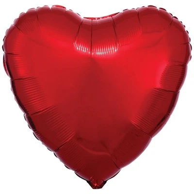 Estuche de 100 globos Amscan Red Heart con cinta adjunta 18" lámina Mylar Foto 1 de 3