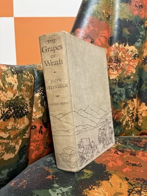Vintage 1939 THE GRAPES OF WRATH by John Steinbeck, 1st Edition 8th Printing - Imagem 1 de 4