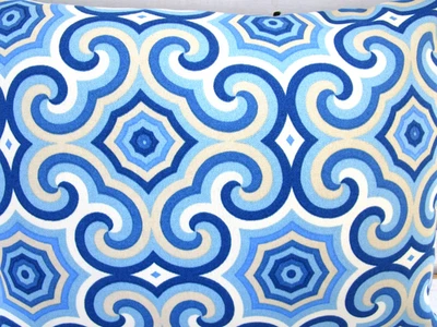 Contemporary Blue Tan TOSS outdoor zipper toss pillow cover 16 x 16 - Image 1 of 4