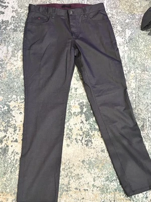 Pantalones de vestir Robert Graham negros/grises usados en excelente estado 36X33 Foto 1 de 4