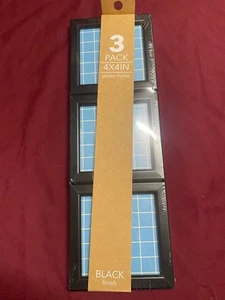 2 Packs Of 3 Harbortown Black Finish Picture Photo Frames 4x4 - Picture 1 of 1