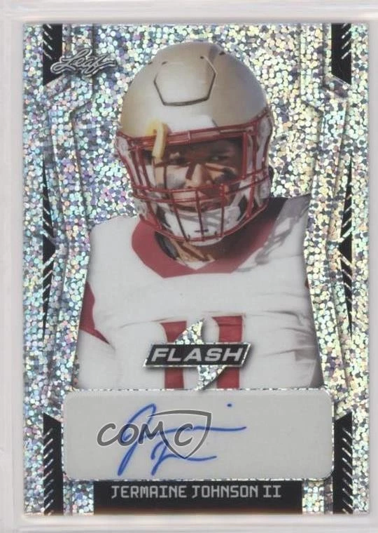 2022 Leaf Flash Silver Metalized Sparkles /40 Jermaine Johnson II Rookie Auto RC - Image 1 of 2