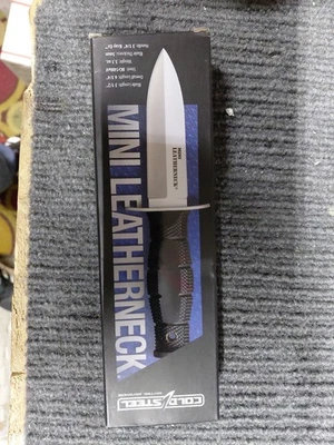 Mini faca de lâmina de aço frio gola de couro Tanto fixa 8Cr13Mov com bainha 39LSAA - Imagem 1 de 4