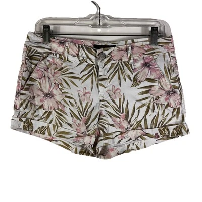 Pantalones Cortos Aeropostale Para Mujer Talla 4 Tropical Floral Chino Sarga Pantalones Calientes Tiro Bajo Foto 1 de 4