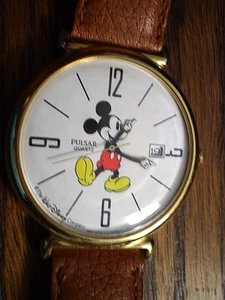 Vintage Disney Mickey Mouse Pulsar Quartz Watch #060836 stainless steel - Picture 1 of 4