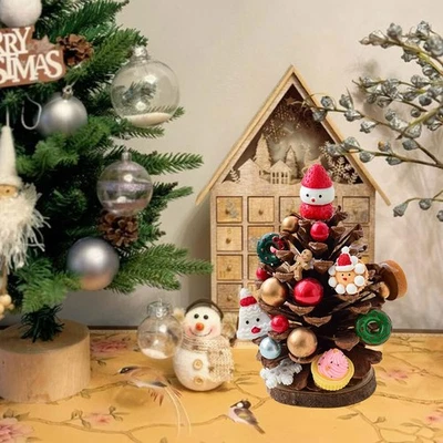 Handmade Mini Pinecone Christmas Tree Rustic Ornament for Table Display - Image 1 of 4