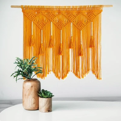 Large Macrame Wall Hanging Macrame Headboard for Bedroom Macrame Window Curta... - Image 1 of 4
